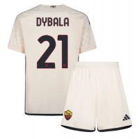 Stroje piłkarskie AS Roma Paulo Dybala #21 Koszulka Wyjazdowej dla dzieci 2023-24 Krótki Rękaw (+ szorty)